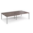 Adapt sliding top double back to back desks 2800mm x 1600mm - silver frame and walnut top