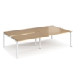 Adapt sliding top double back to back desks 2800mm x 1600mm - white frame and oak top