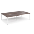 Adapt sliding top double back to back desks 2800mm x 1600mm - white frame and walnut top