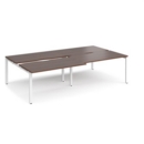 Adapt sliding top double back to back desks 2800mm x 1600mm - white frame and walnut top
