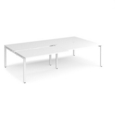 Adapt sliding top double back to back desks 2800mm x 1600mm - white frame and white top