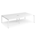 Adapt sliding top double back to back desks 2800mm x 1600mm - white frame and white top