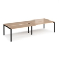 Adapt sliding top double back to back desks 3200mm x 1200mm - black frame and beech top