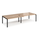 Adapt sliding top double back to back desks 3200mm x 1200mm - black frame and beech top
