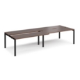 Adapt sliding top double back to back desks 3200mm x 1200mm - black frame and walnut top