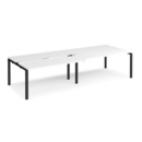 Adapt sliding top double back to back desks 3200mm x 1200mm - black frame and white top