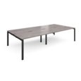 Adapt sliding top double back to back desks 3200mm x 1600mm - black frame and grey oak top