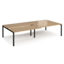 Adapt sliding top double back to back desks 3200mm x 1600mm - black frame and oak top