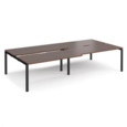 Adapt sliding top double back to back desks 3200mm x 1600mm - black frame and walnut top
