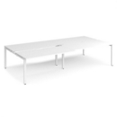 Adapt sliding top double back to back desks 3200mm x 1600mm - white frame and white top