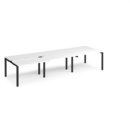 Adapt sliding top triple back to back desks 3600mm x 1200mm - black frame and white top