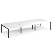 Adapt sliding top triple back to back desks 4200mm x 1600mm - black frame and white top