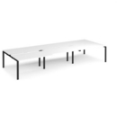 Adapt sliding top triple back to back desks 4200mm x 1600mm - black frame and white top