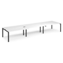 Adapt sliding top triple back to back desks 4800mm x 1200mm - black frame and white top