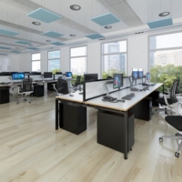 Adapt sliding top triple back to back desks 4800mm x 1200mm - white frame and grey oak top