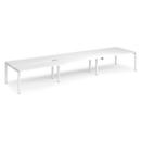 Adapt sliding top triple back to back desks 4800mm x 1200mm - white frame and white top