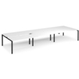 Adapt sliding top triple back to back desks 4800mm x 1600mm - black frame and white top