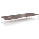 Adapt sliding top triple back to back desks 4800mm x 1600mm - white frame and walnut top