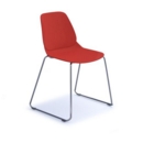 Strut multi-purpose chair with chrome sled frame - red