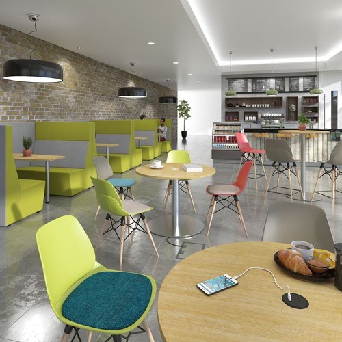 Strut multi-purpose chair with chrome 4 leg frame - grey