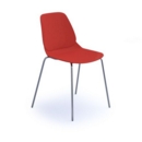 Strut multi-purpose chair with chrome 4 leg frame - red