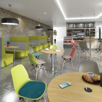 Strut multi-purpose chair with natural oak 4 leg frame and black steel detail - grey