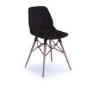 Strut multi-purpose chair with natural oak 4 leg frame and black steel detail - black