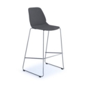 Strut multi-purpose stool with chrome sled frame - grey