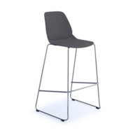 Strut multi-purpose stool with chrome sled frame - grey