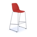Strut multi-purpose stool with chrome sled frame - red