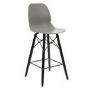 Strut multi-purpose stool with black oak 4 leg frame and black steel detail - grey
