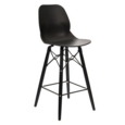Strut multi-purpose stool with black oak 4 leg frame and black steel detail - black