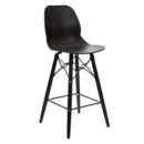 Strut multi-purpose stool with black oak 4 leg frame and black steel detail - black