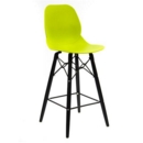 Strut multi-purpose stool with black oak 4 leg frame and black steel detail - lime green