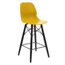 Strut multi-purpose stool with black oak 4 leg frame and black steel detail - mustard