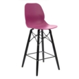 Strut multi-purpose stool with black oak 4 leg frame and black steel detail - plum