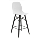 Strut multi-purpose stool with black oak 4 leg frame and black steel detail - white