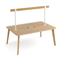 Saxon worktable 1800mm x 1200mm with high level tool rail and Eclipse power module - kendal oak