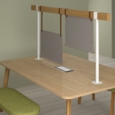 Saxon worktable 1800mm x 1200mm with high level tool rail and Eclipse power module - kendal oak