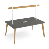Saxon worktable 1800mm x 1200mm with high level tool rail and Eclipse power module - onyx grey