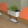 Worktable planter box in white complete with plants