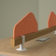 Worktable acoustic screen panel for tool rail - orange