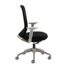 Sway black mesh back adjustable operator chair with black fabric seat and grey frame and base