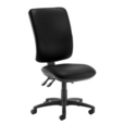Senza extra high back operator chair with no arms - Nero Black vinyl