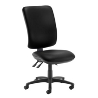 Senza extra high back operator chair with no arms - Nero Black vinyl