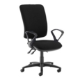Senza extra high back operator chair with fixed arms - Havana Black