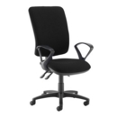 Senza extra high back operator chair with fixed arms - Havana Black