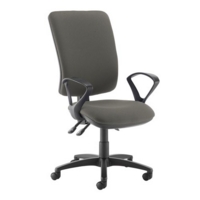 Senza extra high back operator chair with fixed arms - Slip Grey