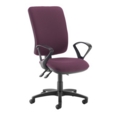 Senza extra high back operator chair with fixed arms - Bridgetown Purple