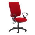 Senza extra high back operator chair with fixed arms - Belize Red